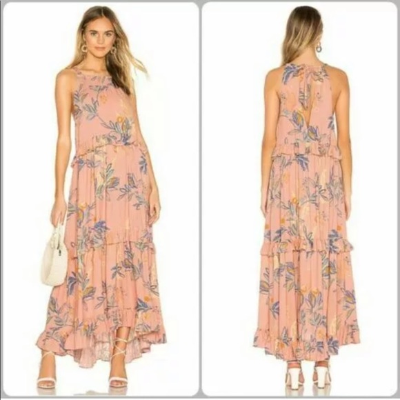 Free People Coral Anita Floral Summer Maxi - Picture 5 of 9